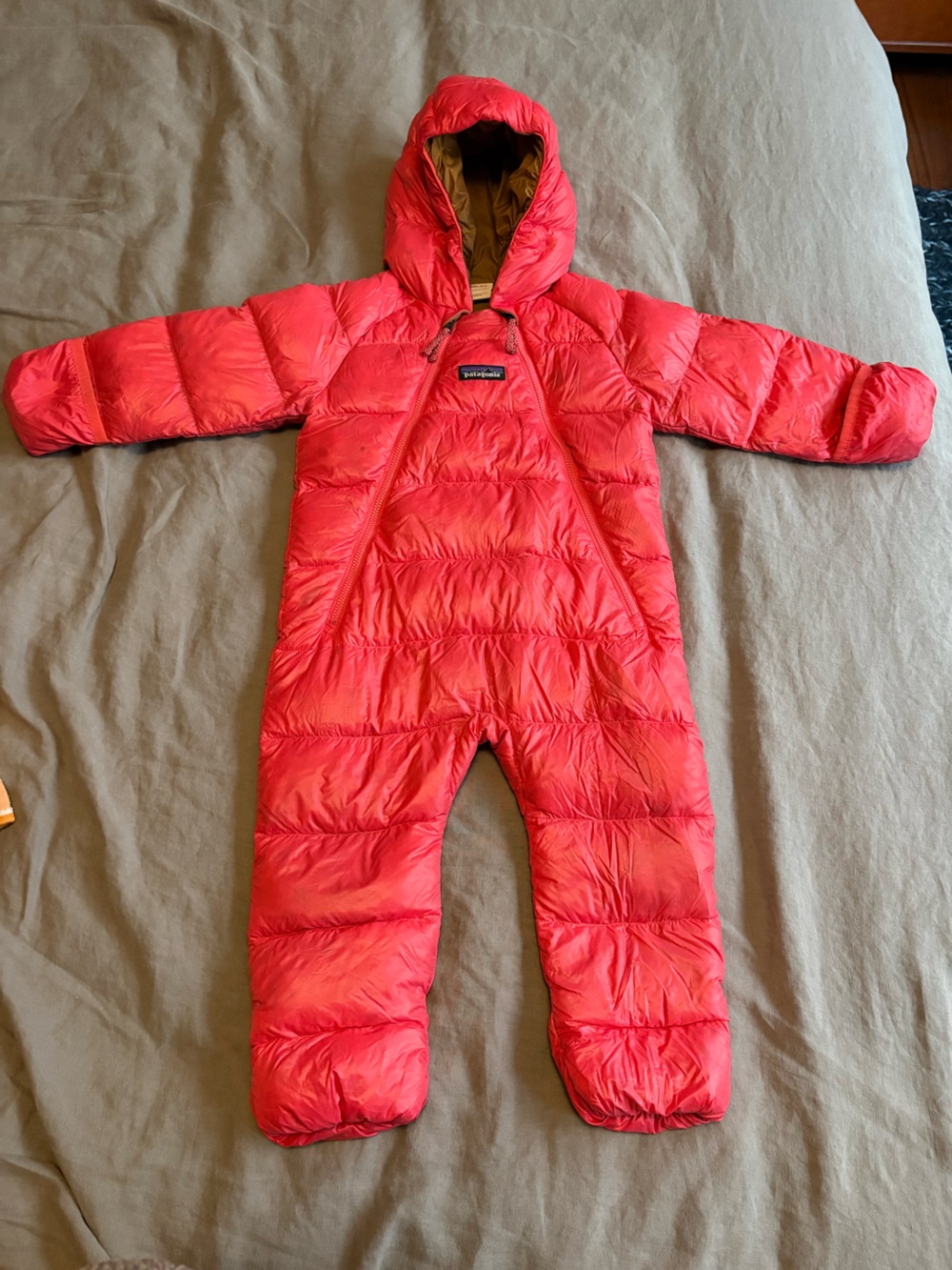 Patagonia hot pink Hooded Baby jumpsuit